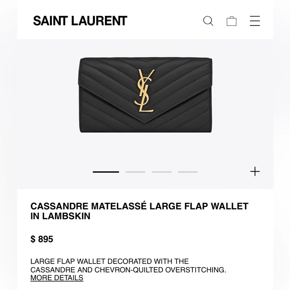 YSL Cassandre envelope flap wallet on chain - Picture 14 of 16